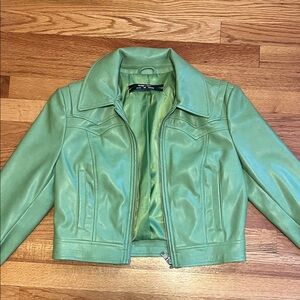Green Leather Women's Jacket
